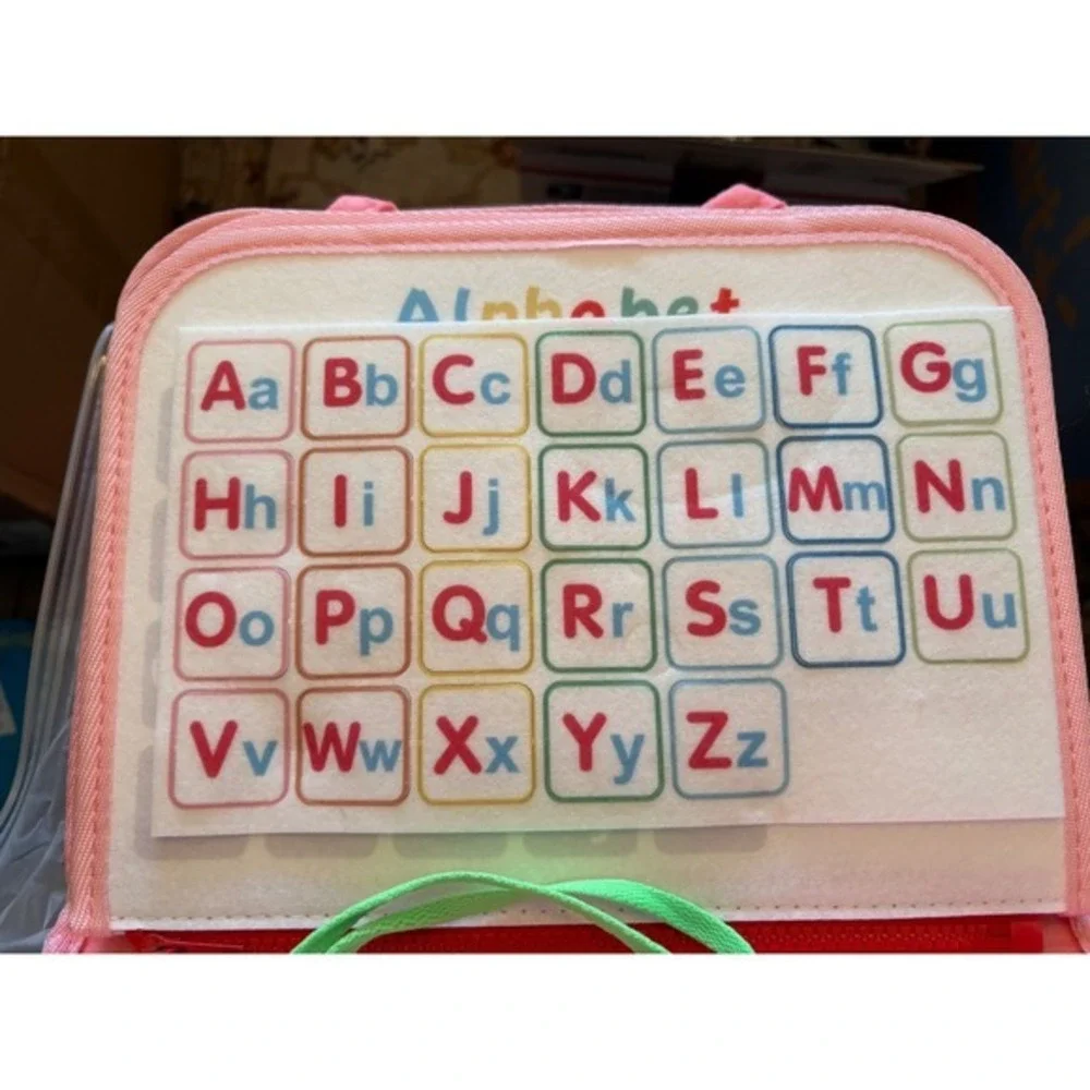 Quiet Flower Busy Board Toddler Sensory Toy Mermaid Pink 89PCS